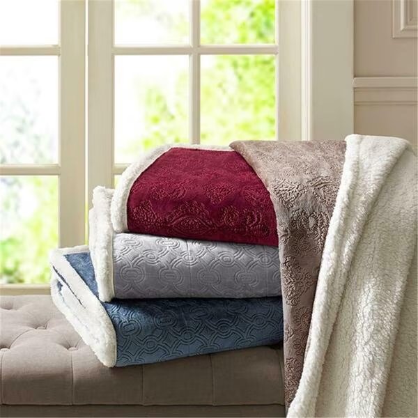 Elma Oversized Textured Plush Throw - Tan, Madison Park, Mfr#: MP50-3252